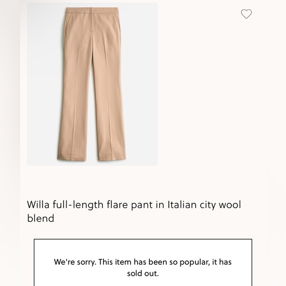 NWT J. Crew Willa Cropped Flare Pant Italian City Wool Blend Camel Brown Size 14 - Picture 5 of 6